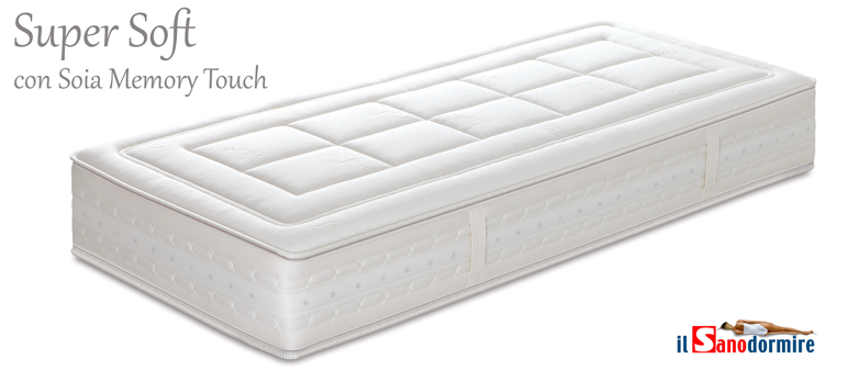 Materasso Super Soft a molle insacchettate indipendenti e soia memory touch
